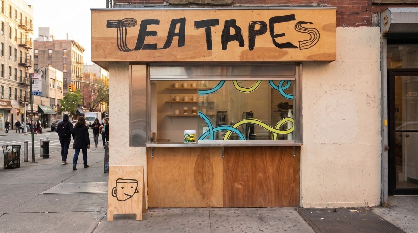 Tea Tapes kiosk signage